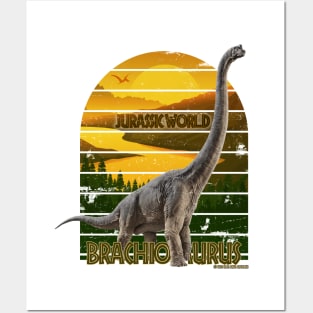 Distressed look jurassic Brachiosaurus Posters and Art